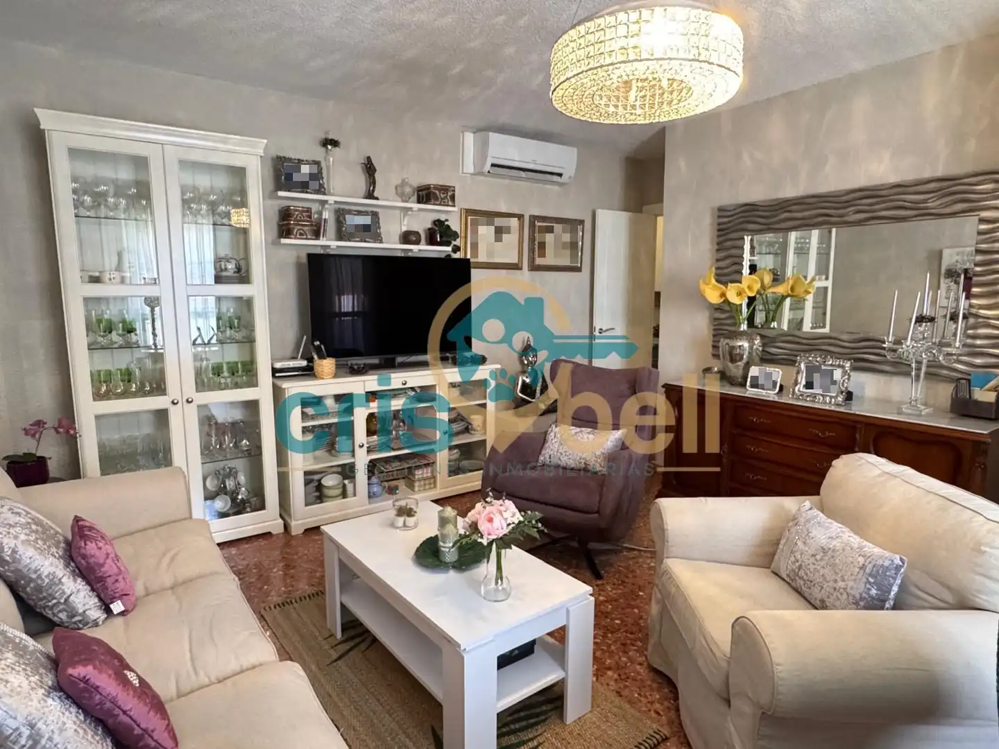 Living room of Flat for sale in Lorca  with Air Conditioner, Furnished and Oven