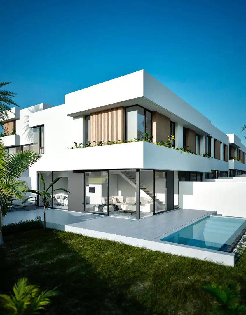 Außenansicht von Einfamilien-Reihenhaus zum Verkauf in Güímar mit Privatgarten, Terrasse und Abstellraum