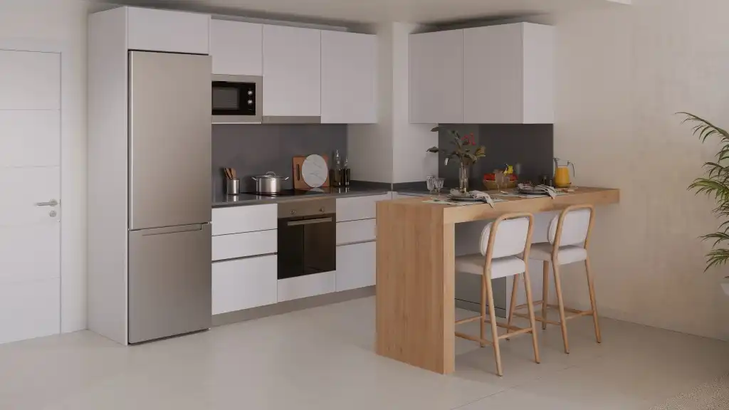 Cuina de Apartament en venda en Benalmádena amb Terrassa i Piscina comunitària