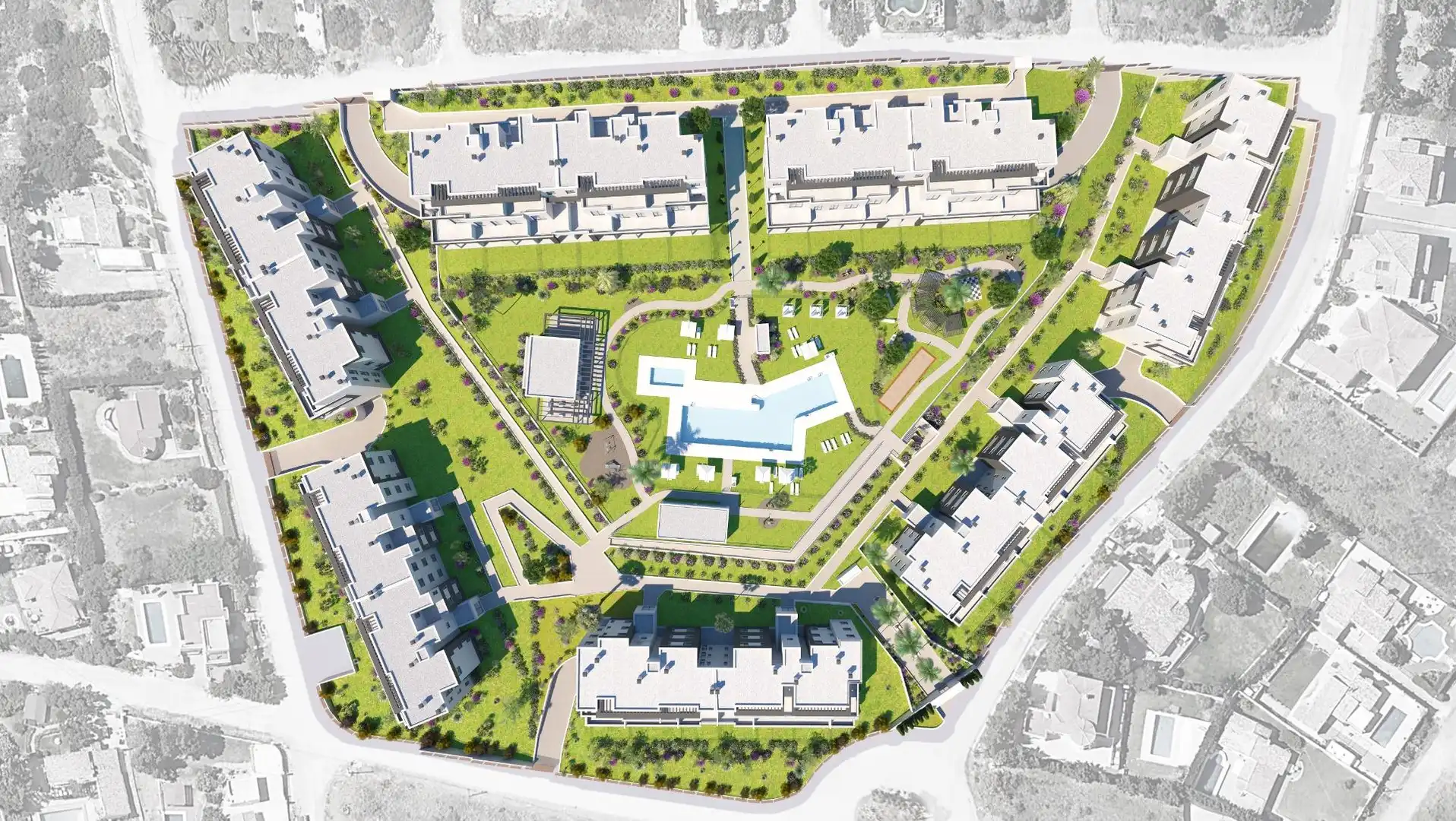Vista exterior de Apartament en venda en Estepona amb Aire condicionat, Calefacció i Jardí privat