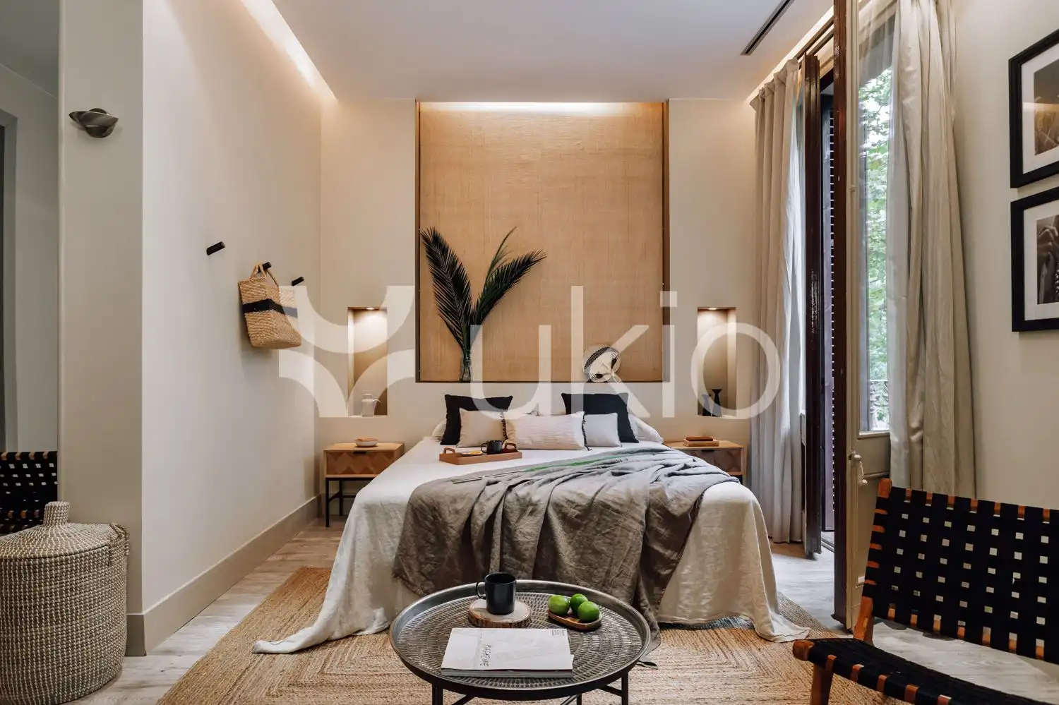 Schlafzimmer von Wohnungen zur Miete in Barcelona mit Klimaanlage, Heizung und Terrasse