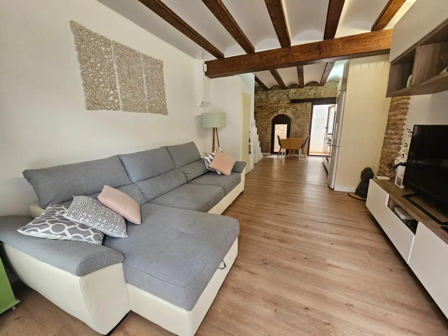 Sala d'estar de Casa adosada en venda en Valencia amb Aire condicionat, Parquet i Terrassa
