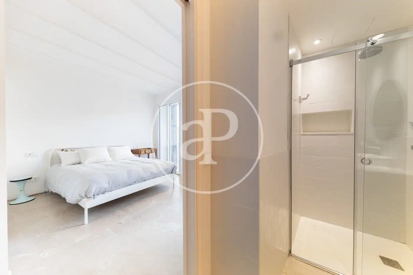 Schlafzimmer von Einfamilien-Reihenhaus zum Verkauf in  Palma de Mallorca mit Klimaanlage, Heizung und Privatgarten