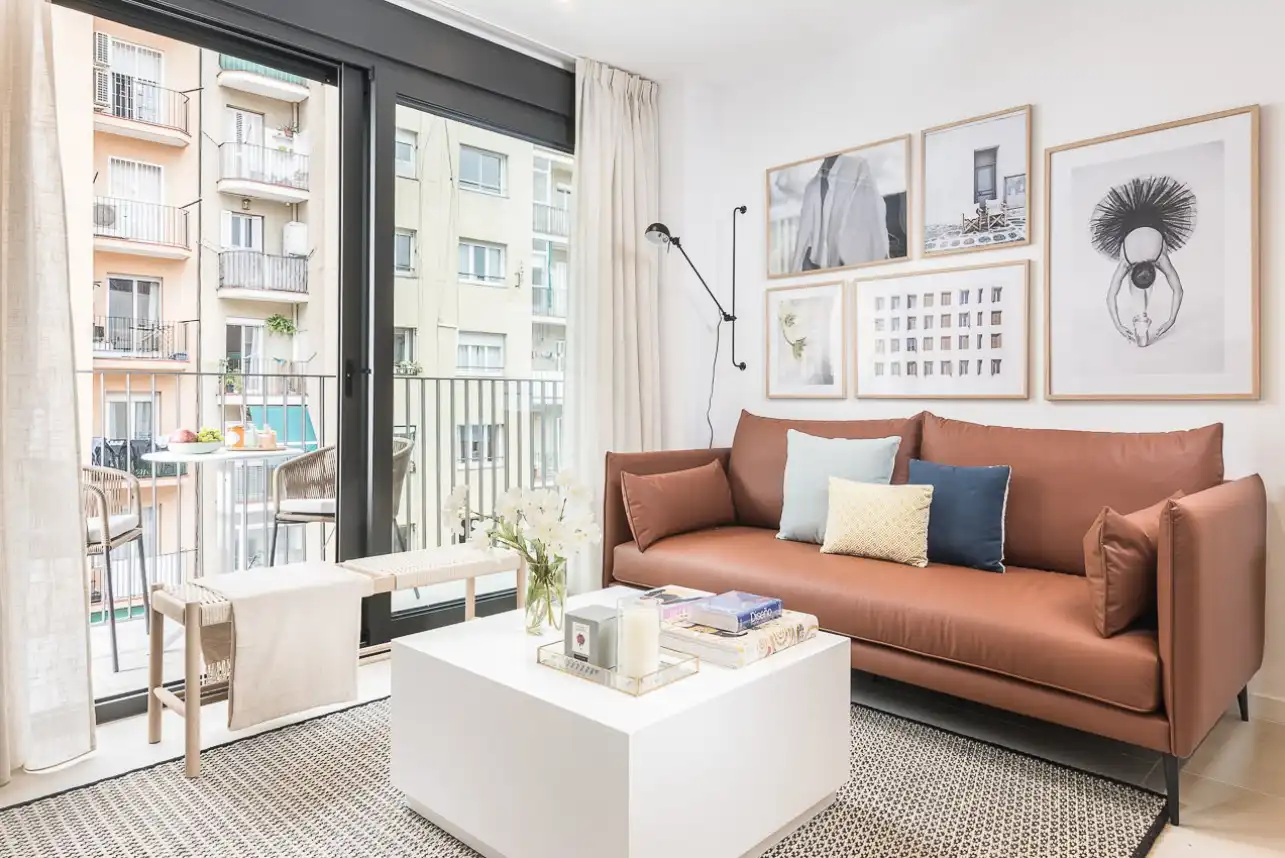 Sala d'estar de Apartament de lloguer en Barcelona amb Aire condicionat, Calefacció i Moblat
