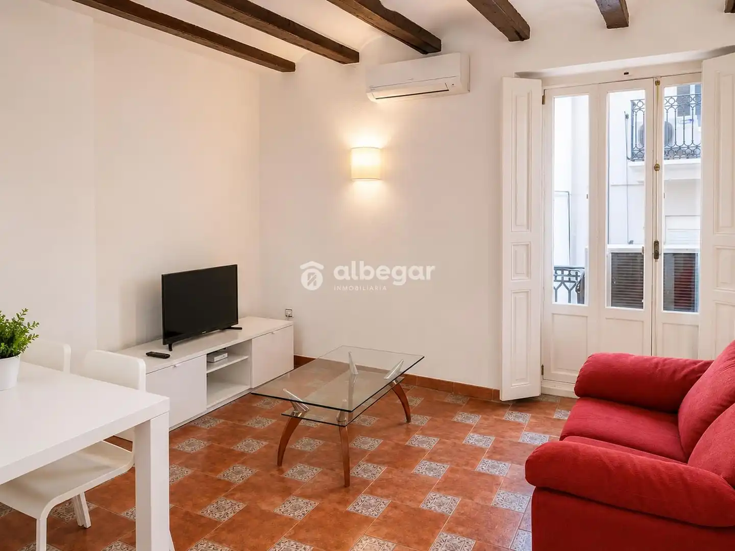 Living room of Flat for rent in Valencia  with Air Conditioner and Furnished