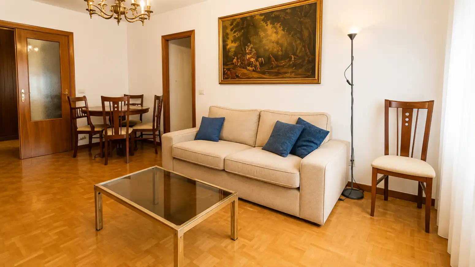 Living room of Flat for rent in Villava / Atarrabia  with Heating, Parquet flooring and Terrace