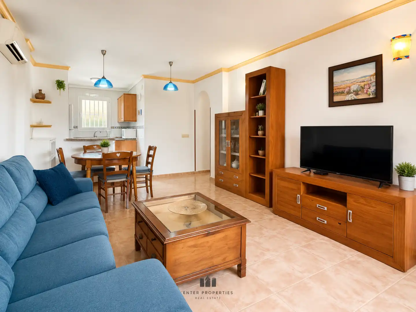 Wohnzimmer von Wohnung zum Verkauf in Benitachell / El Poble Nou de Benitatxell mit Klimaanlage, Heizung und Terrasse