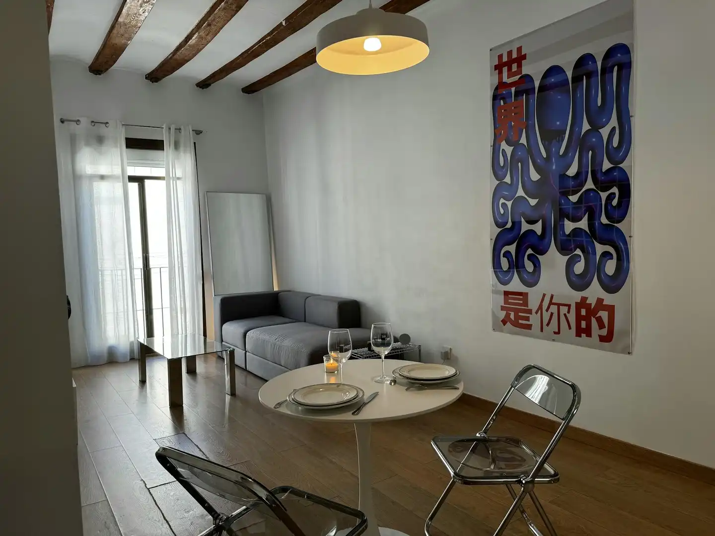 Sala d'estar de Pis de lloguer en Barcelona amb Aire condicionat, Calefacció i Moblat