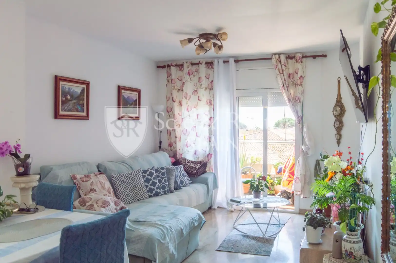 Wohnzimmer von Wohnung zum Verkauf in Blanes mit Klimaanlage und Heizung