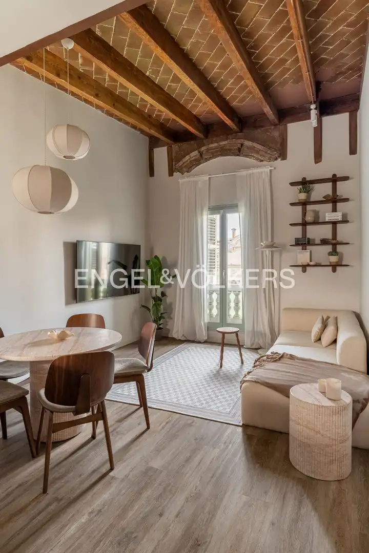 Living room of Attic for sale in  Barcelona Capital  with Air Conditioner, Heating and Parquet flooring