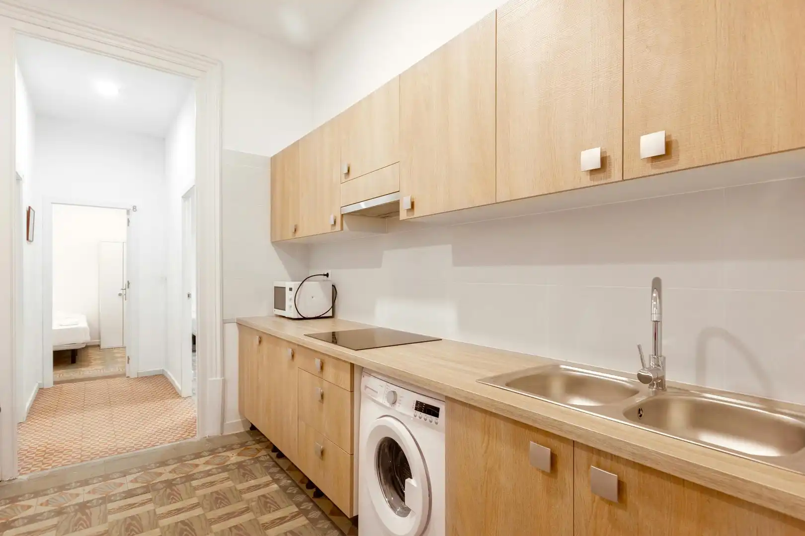 Cocina de Piso para compartir en Barcelona con Calefacción, Amueblado y Lavadora
