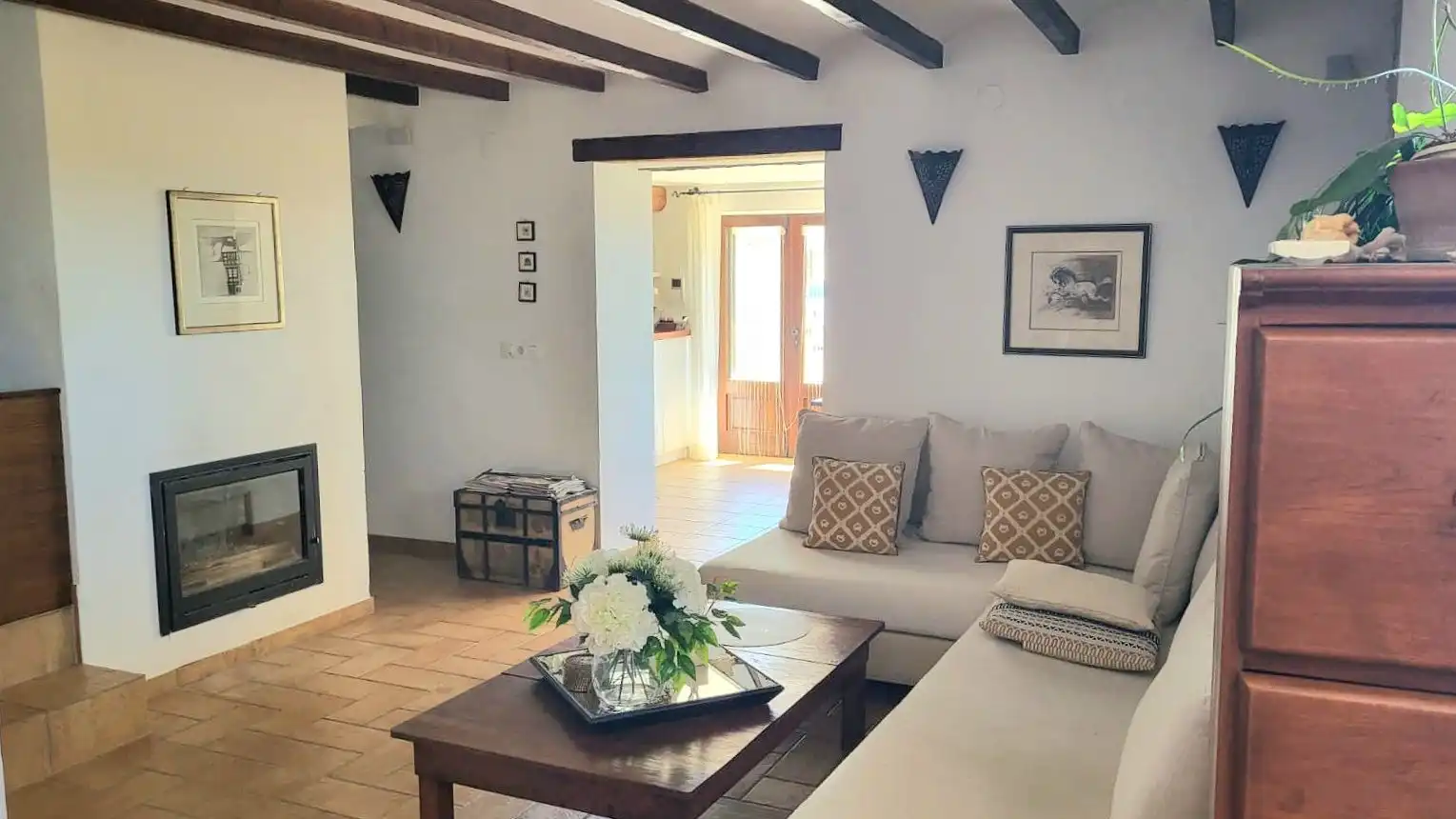 Sala de estar de Casa o chalet en venta en Benitachell / El Poble Nou de Benitatxell con Aire acondicionado, Calefacción y Jardín privado