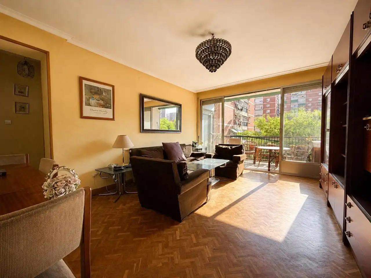 Sala de estar de Piso en venta en Madrid con Parquet y Terraza