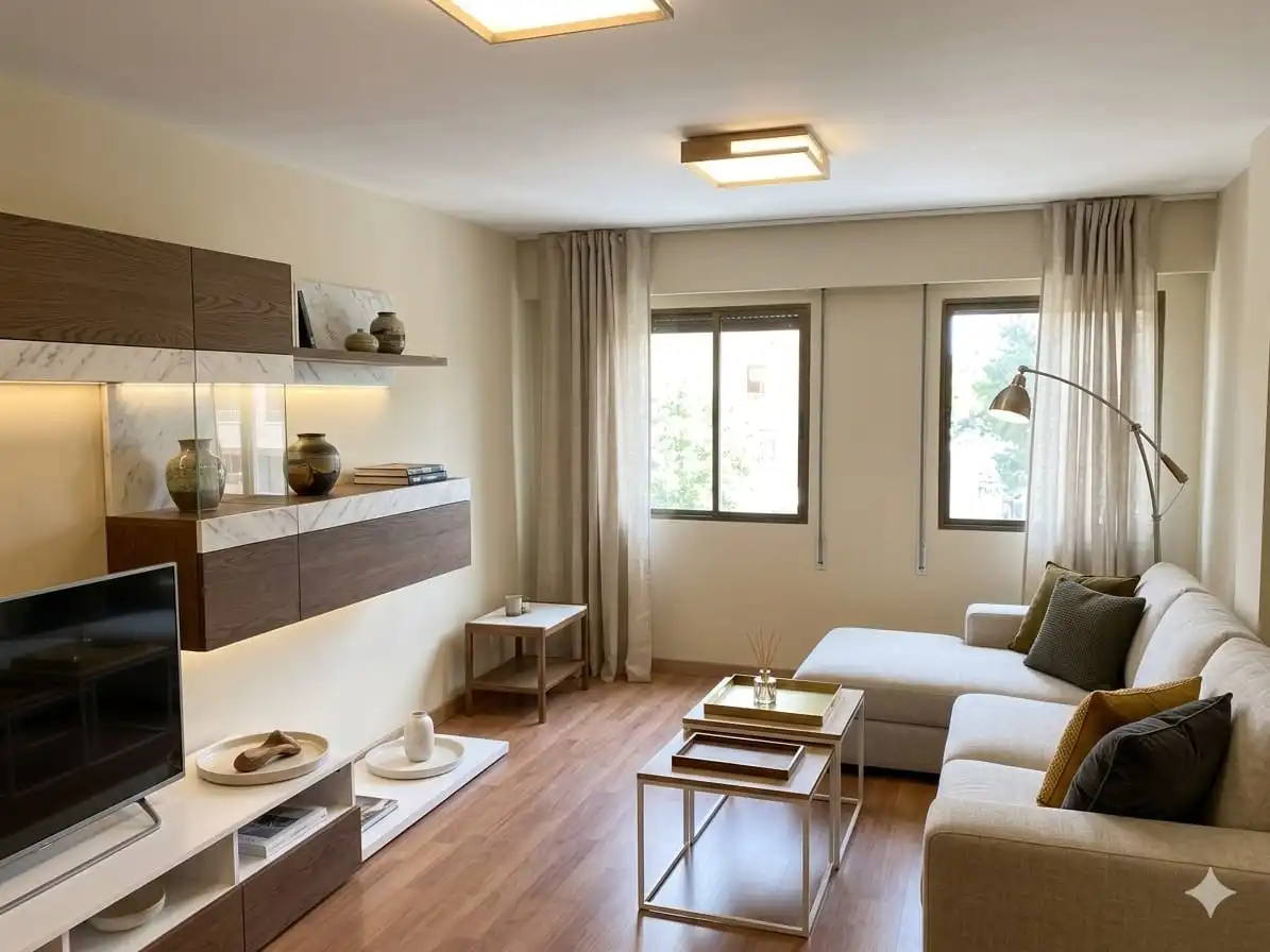 Wohnzimmer von Wohnung zum Verkauf in Valencia mit Klimaanlage, Heizung und Parkett