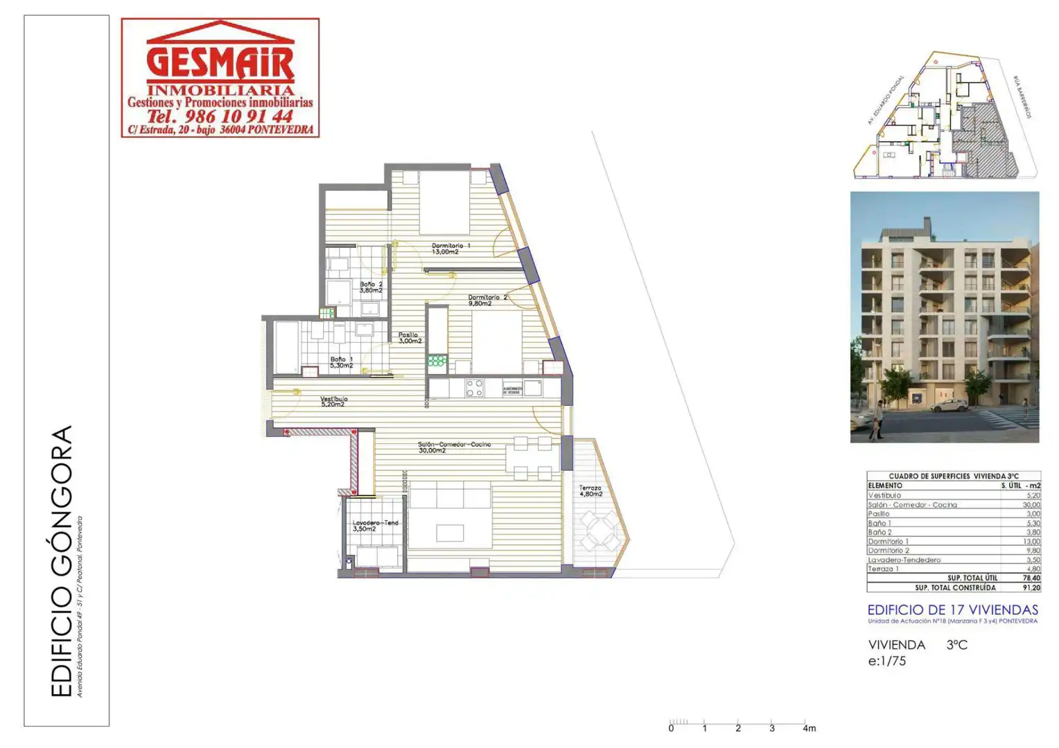 Appartement compact avec ascenseur à vendre à Rúa Eduardo Pondal 47, imagen 3