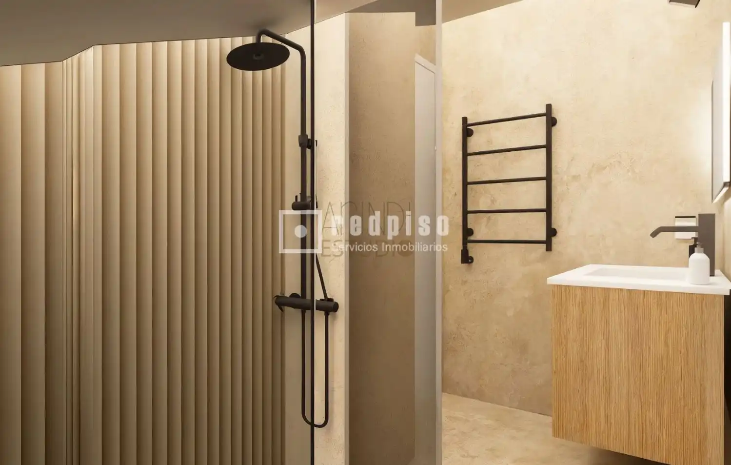 Badezimmer von Dachboden zum Verkauf in Madrid mit Klimaanlage, Heizung und Parkett