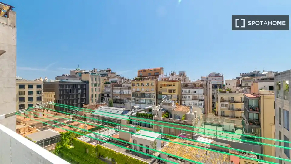 Außenansicht von Wohnung zur untervermieten in Barcelona mit Klimaanlage, Heizung und Möbliert