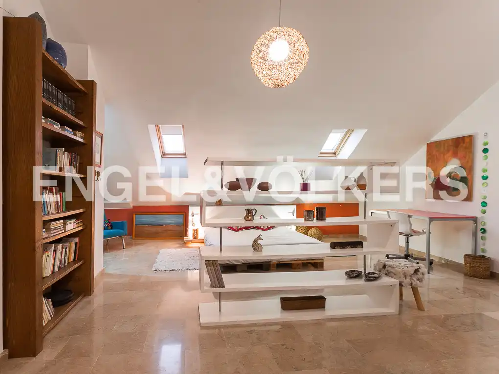 Wohnzimmer von Dachboden zur Miete in Valencia mit Heizung, Terrasse und Möbliert