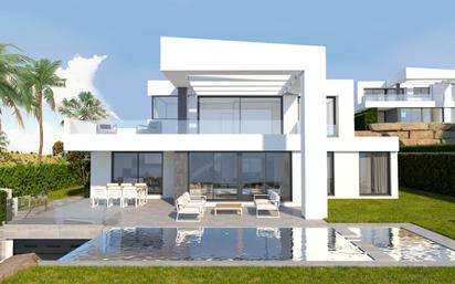 Exterior view of House or chalet for sale in Málaga Capital  with Air Conditioner, Terrace and Swimming Pool