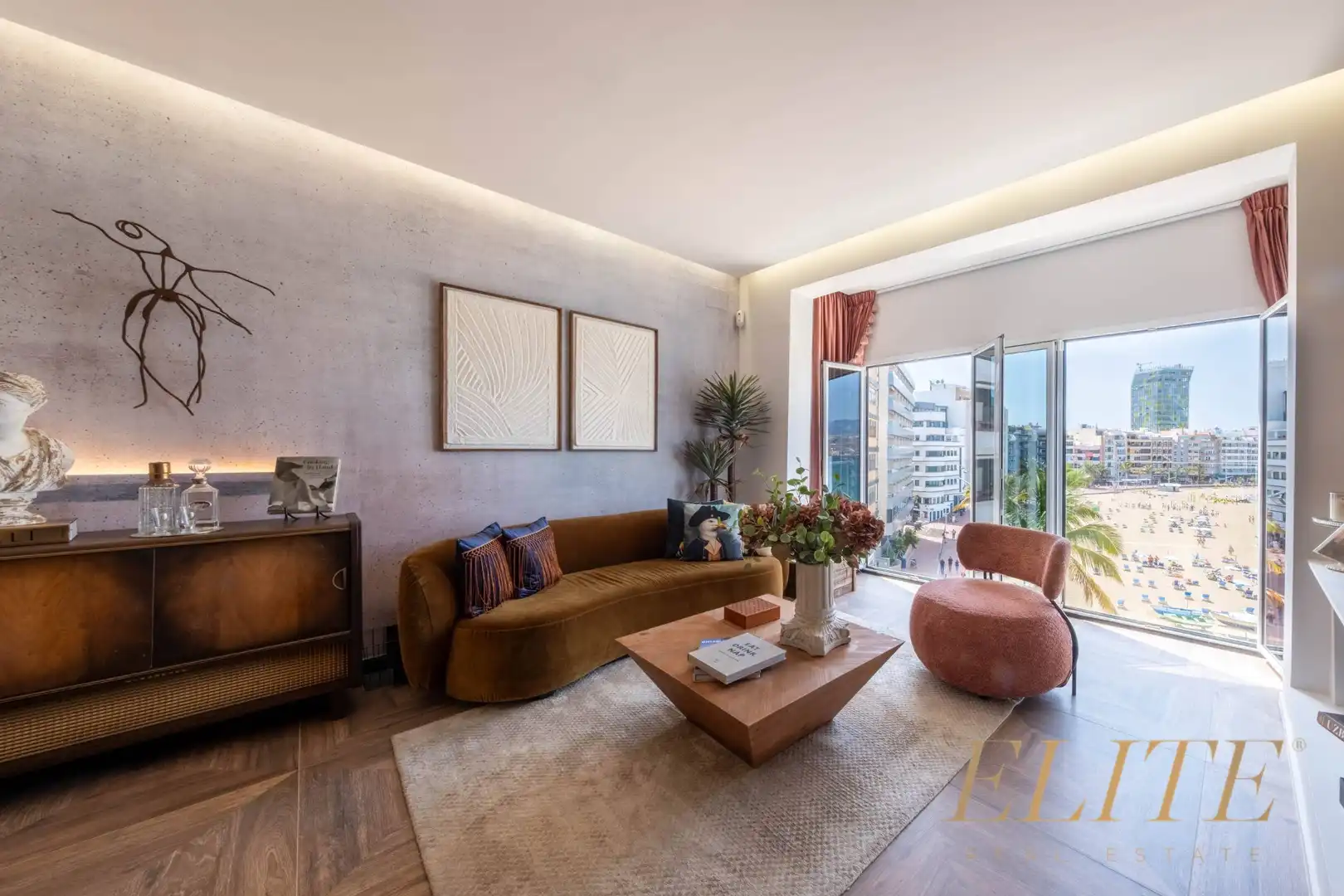 Sala de estar de Piso de alquiler en Las Palmas de Gran Canaria con Aire acondicionado, Calefacción y Parquet