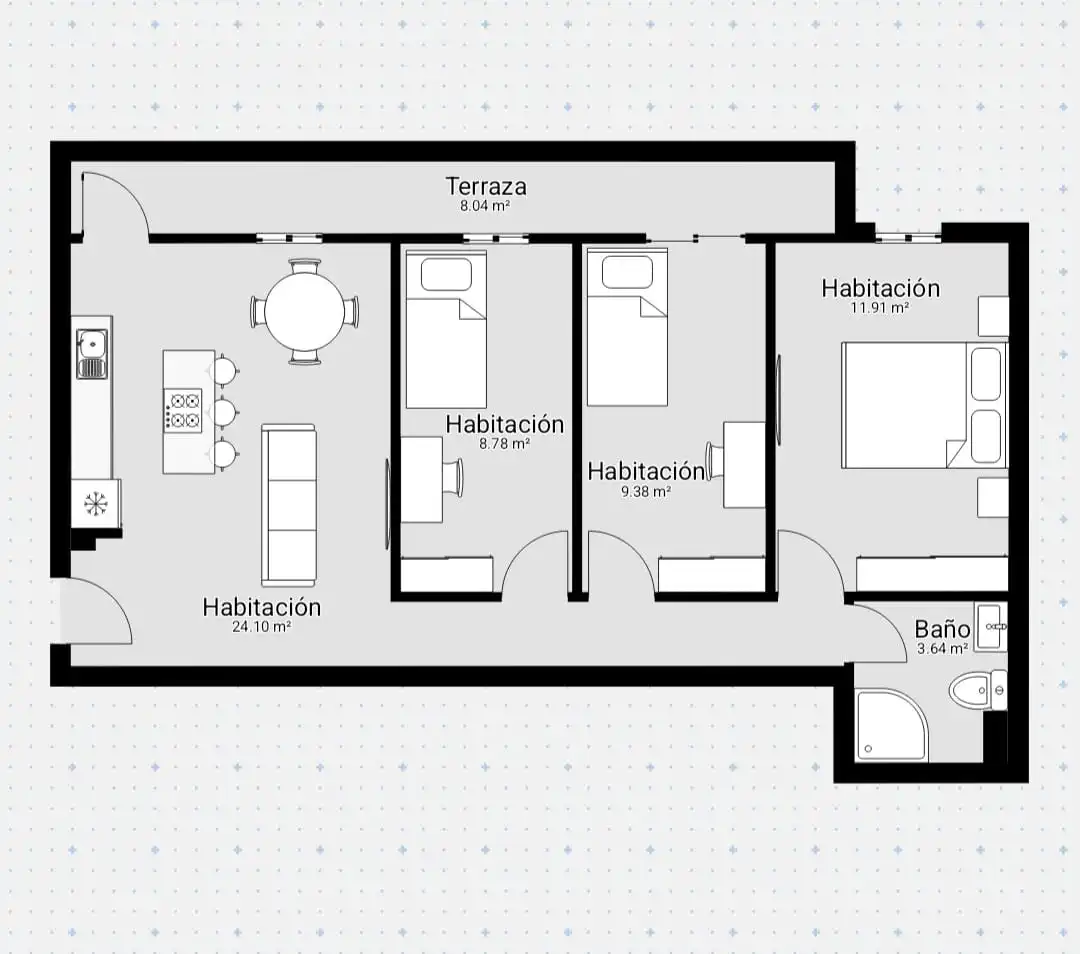 Piso en venta en Madrid con Calefacción, Terraza y Alarma