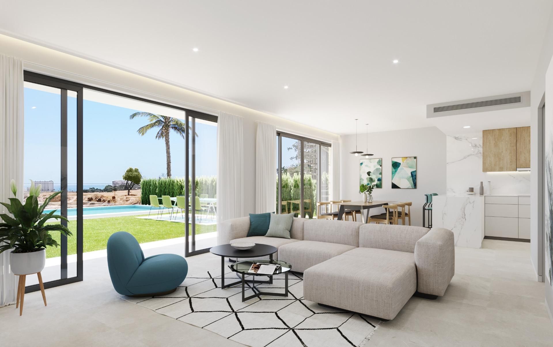 Sala d'estar de Casa o xalet en venda en El Campello amb Aire condicionat, Calefacció i Jardí privat