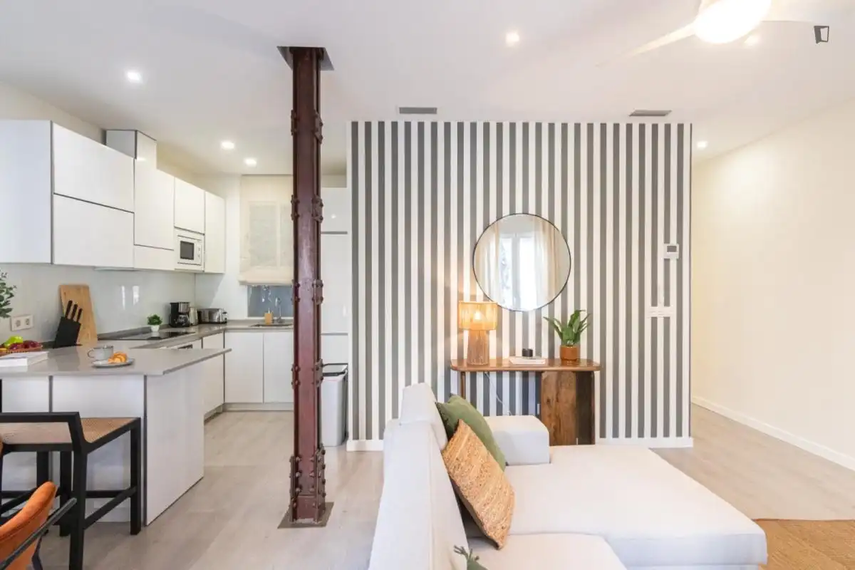 Wohnzimmer von Wohnungen zur Miete in Madrid mit Klimaanlage, Heizung und Möbliert