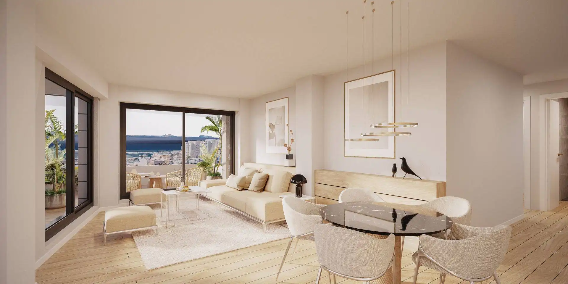 Wohnzimmer von Erdgeschoss zum Verkauf in Estepona mit Klimaanlage, Terrasse und Schwimmbad
