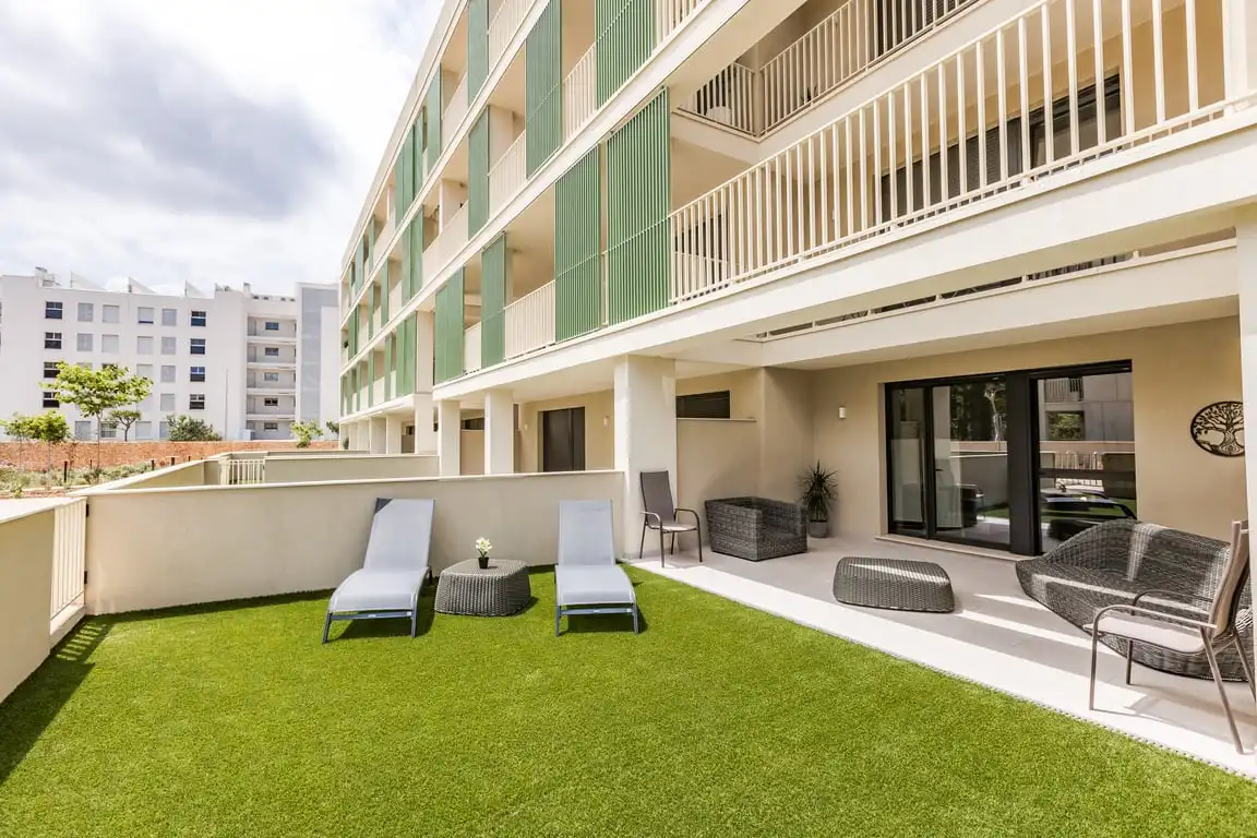 Terraza de Apartamento de alquiler en Dénia con Aire acondicionado, Jardín privado y Terraza