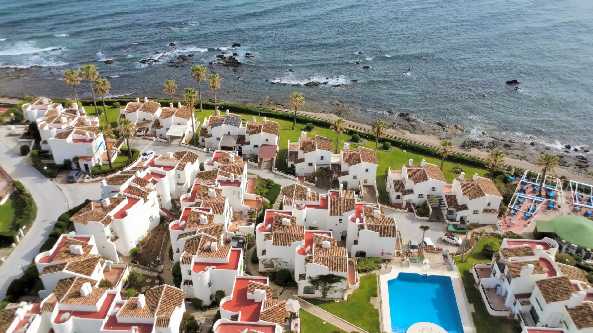 Außenansicht von Einfamilien-Reihenhaus zum Verkauf in Mijas mit Klimaanlage, Terrasse und Schwimmbad