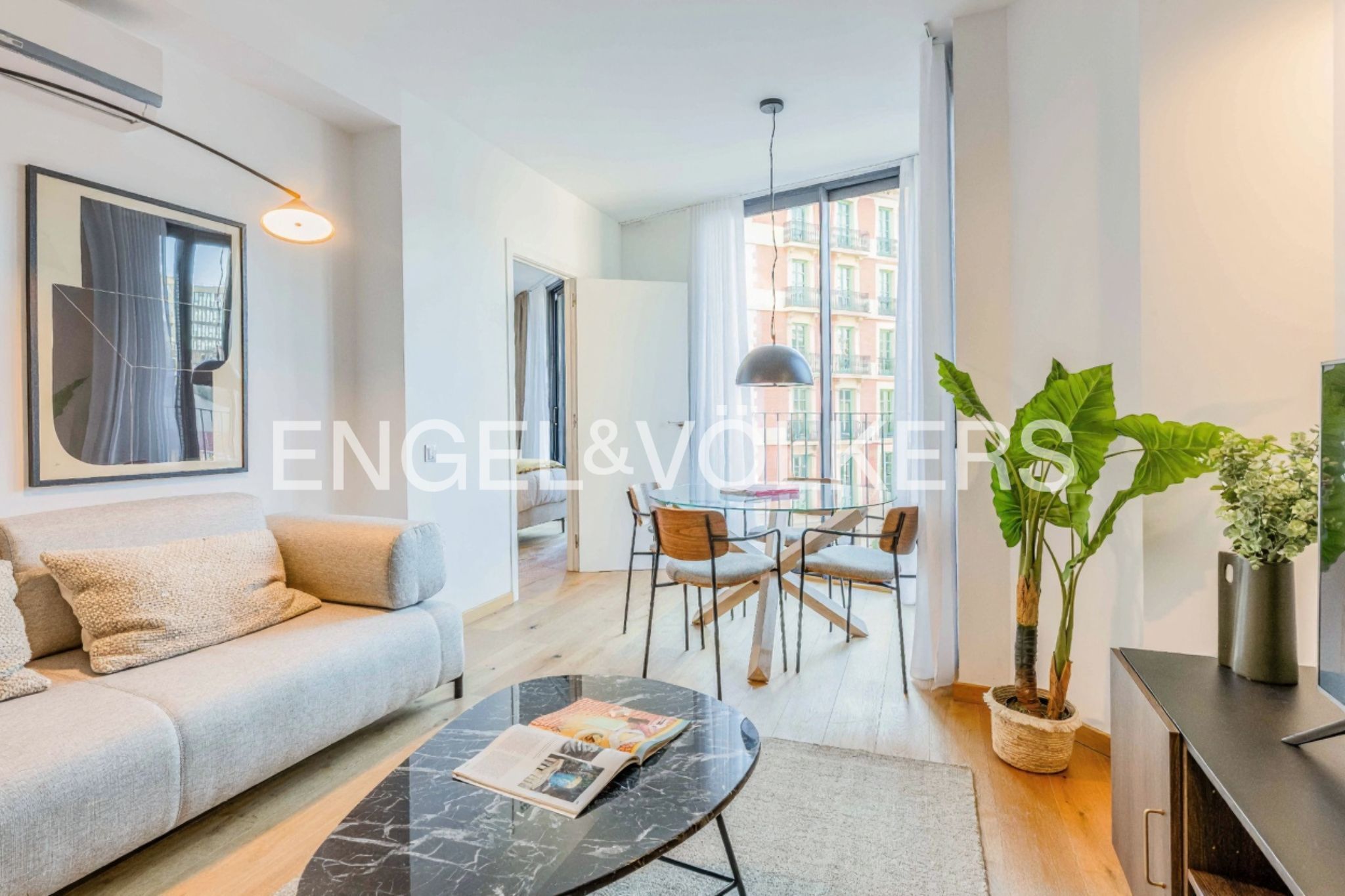 Living room of Apartment to rent in  Barcelona Capital  with Air Conditioner, Heating and Parquet flooring