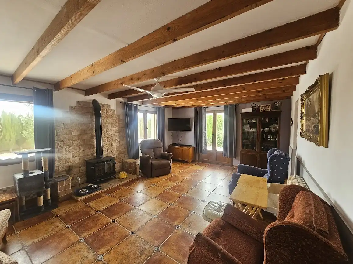 Sala de estar de Finca rústica en venta en Villena con Piscina