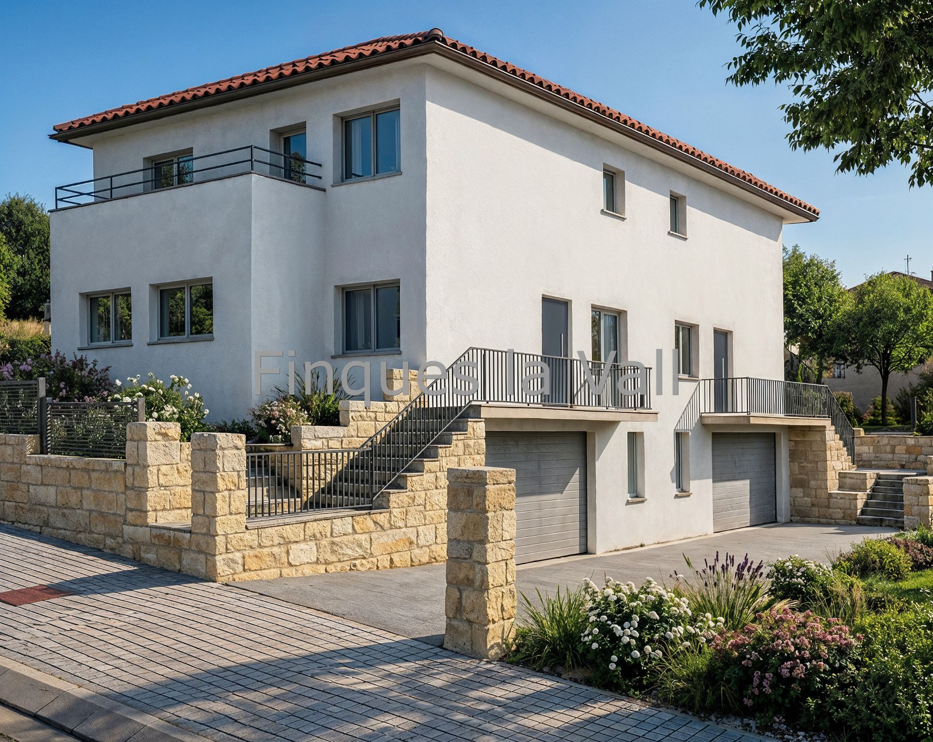 Außenansicht von Einfamilien-Reihenhaus zum Verkauf in Roda de Ter mit Privatgarten und Terrasse