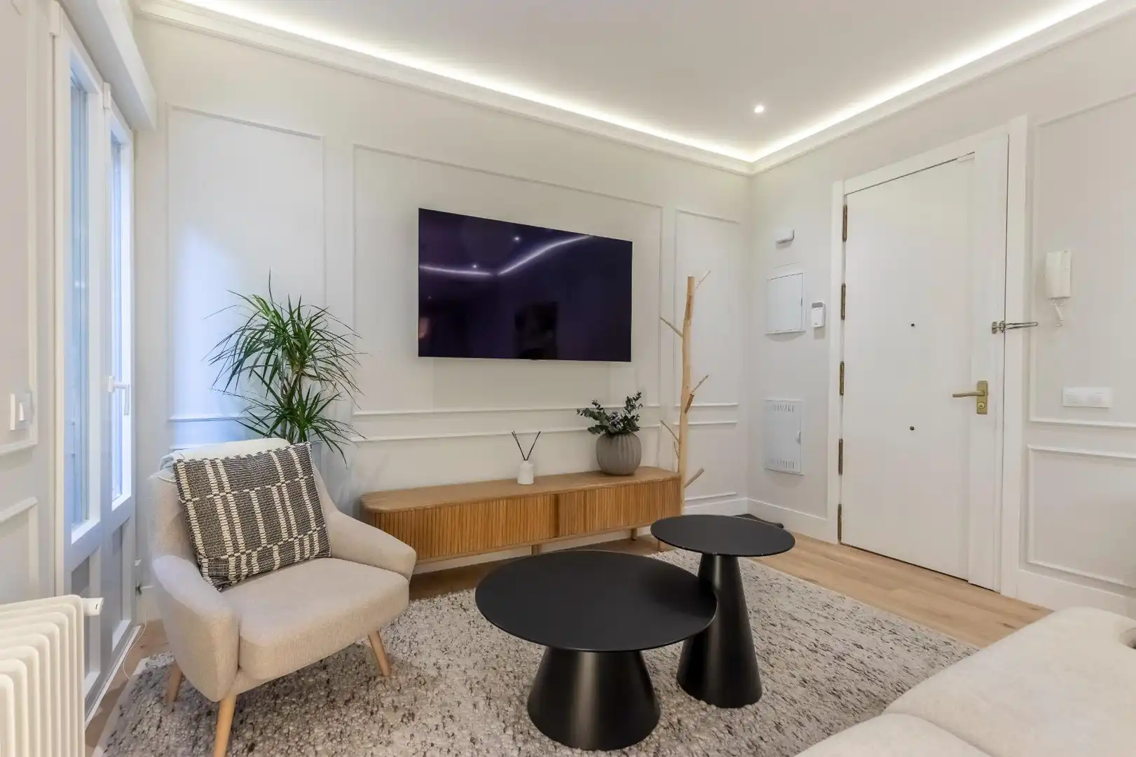 Sala de estar de Apartamento de alquiler en Madrid con Aire acondicionado, Calefacción y Amueblado
