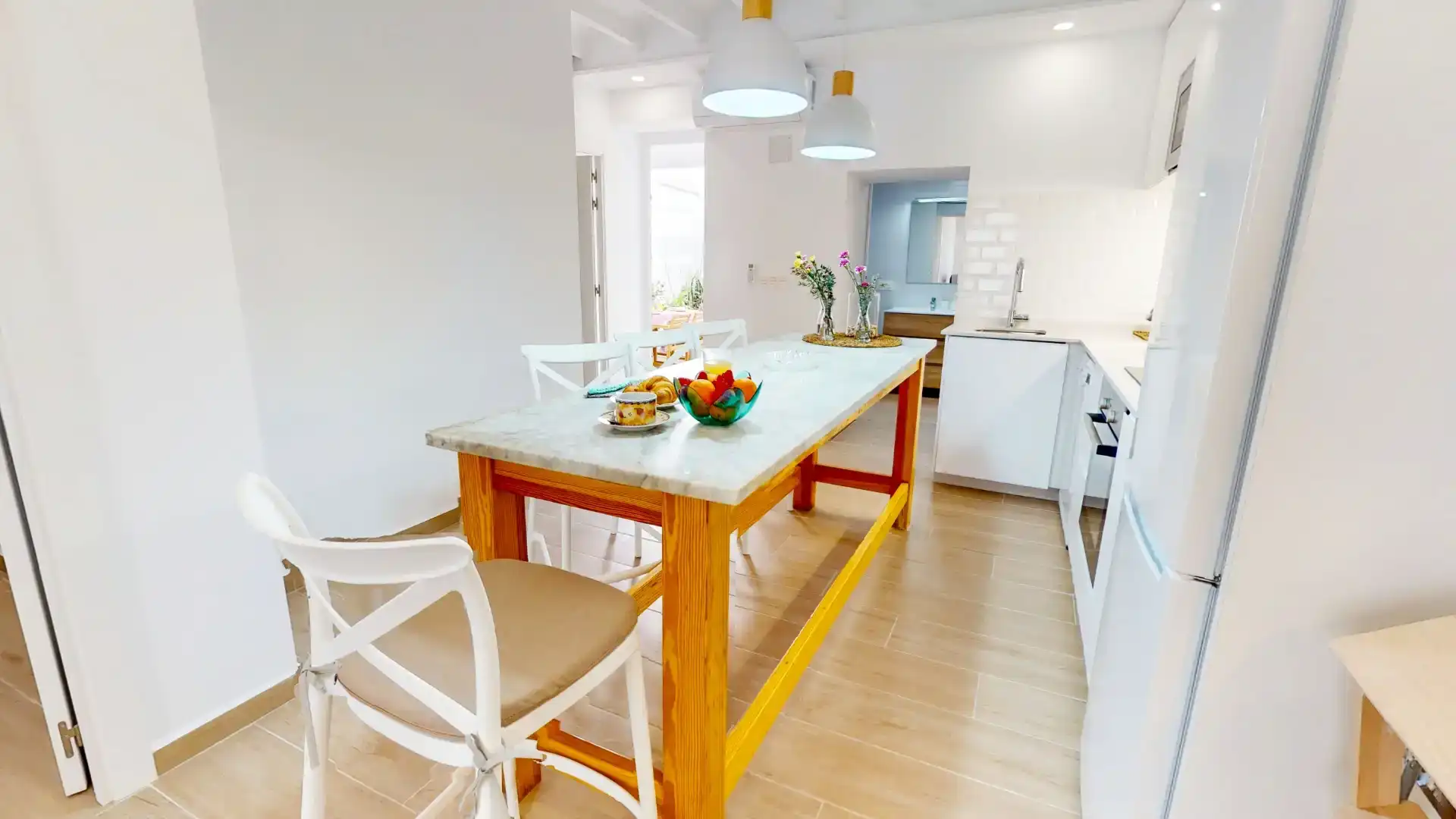 Küche von Wohnung zur Miete in Dénia mit Parkett und Möbliert