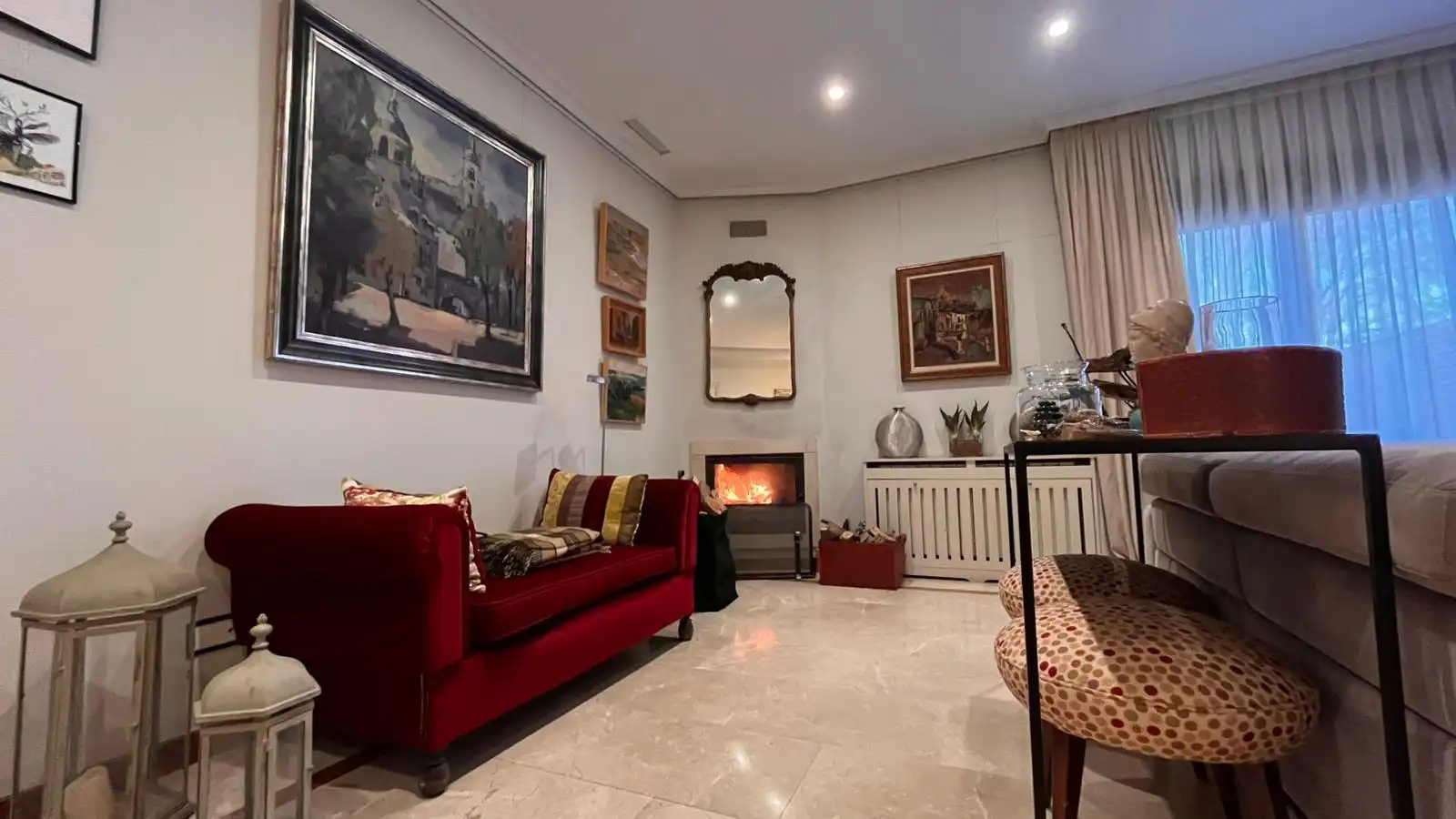 Sala de estar de Casa adosada en venta en Madrid con Aire acondicionado, Calefacción y Jardín privado