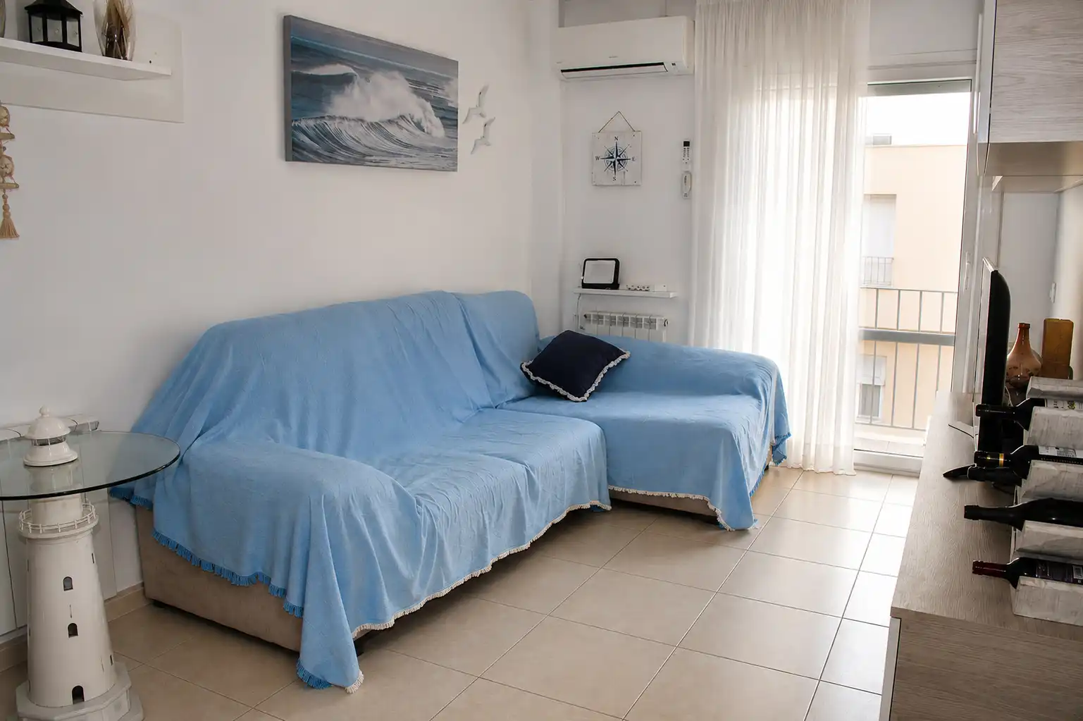 Living room of Flat for rent in Palamós  with Air Conditioner, Heating and Terrace