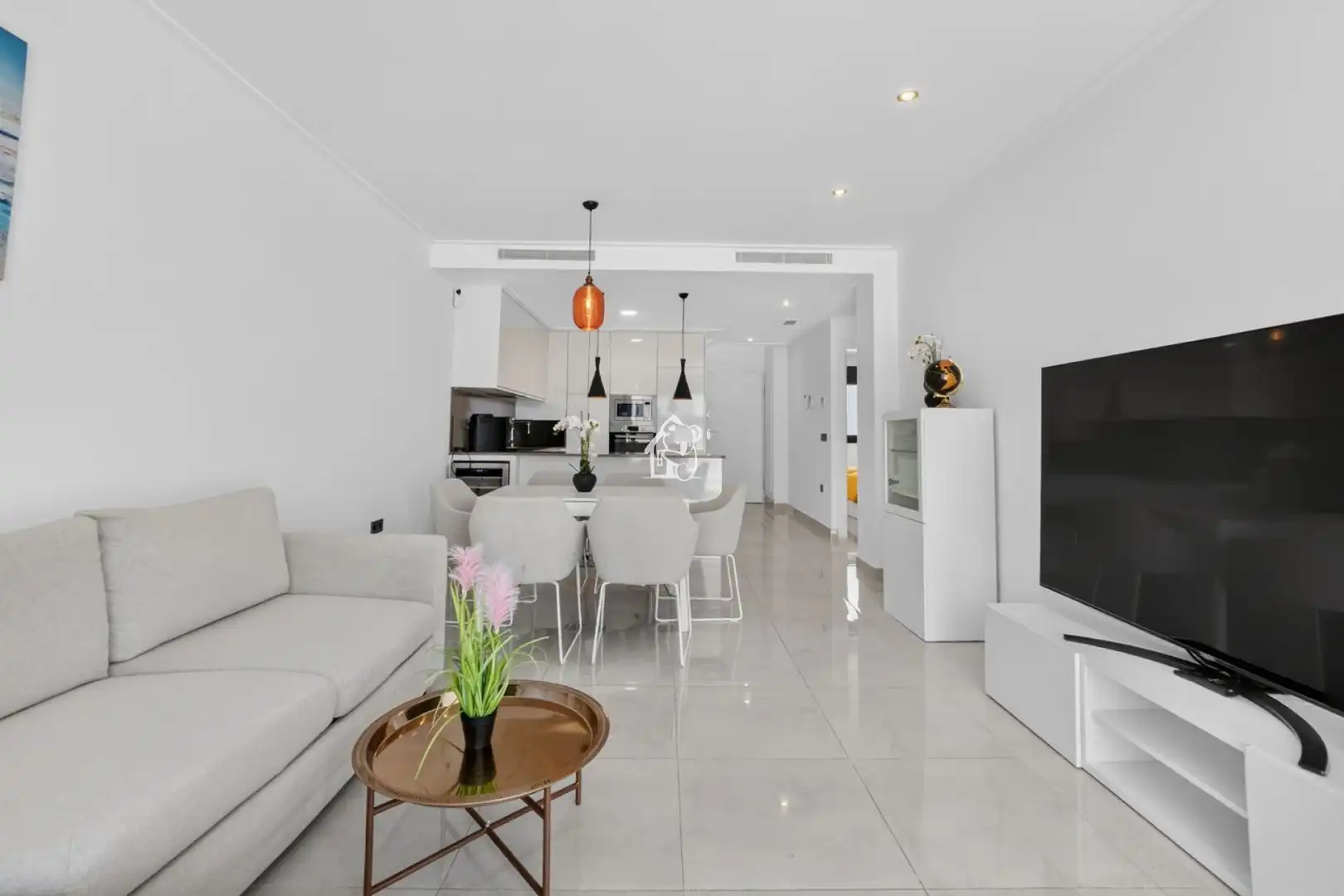 Sala d'estar de Casa o xalet de lloguer en Benijófar amb Aire condicionat, Jardí privat i Terrassa