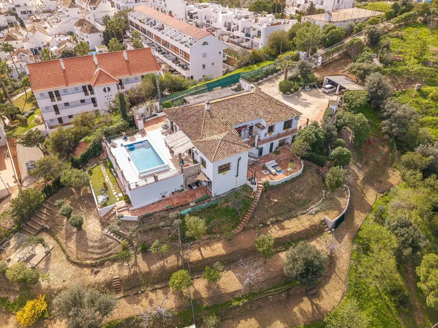 Vista exterior de Casa o xalet en venda en Mijas amb Aire condicionat, Calefacció i Jardí privat