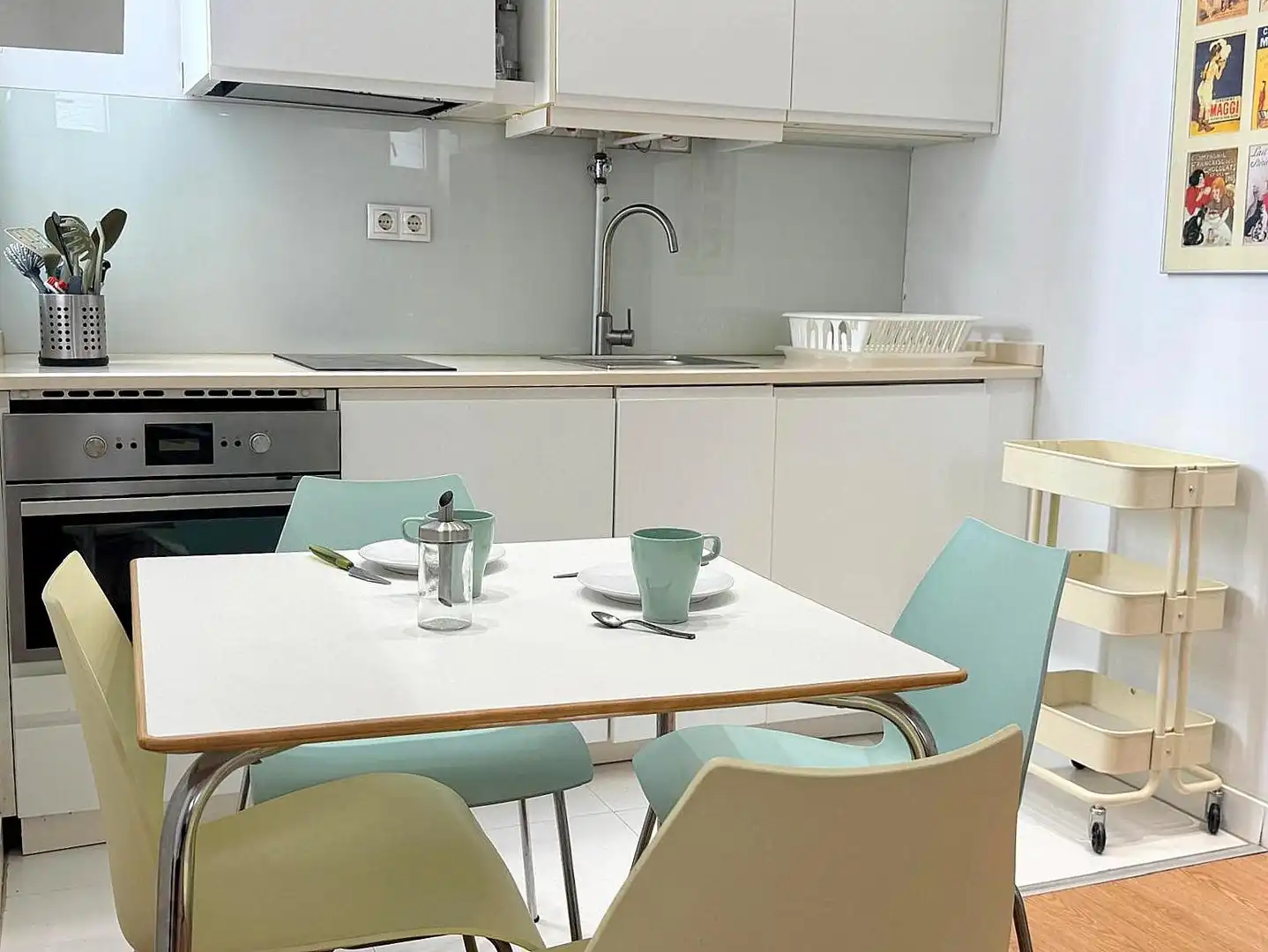 Küche von Wohnung zur Miete in Madrid mit Klimaanlage, Heizung und Möbliert