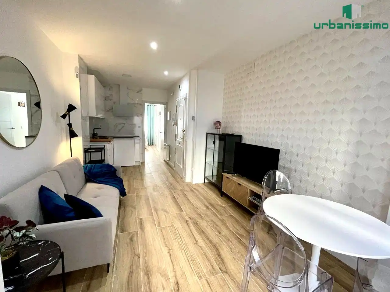 Sala de estar de Apartamento de alquiler en Madrid con Aire acondicionado, Calefacción y Terraza