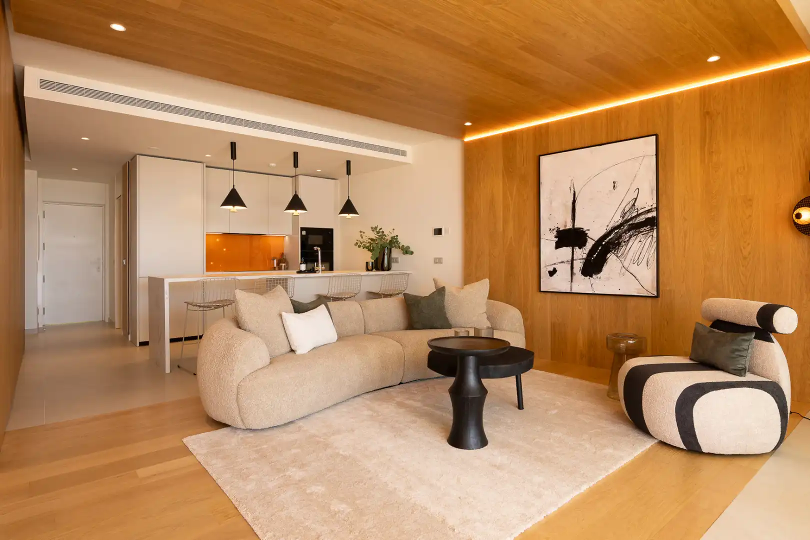 Wohnzimmer von Wohnungen zum Verkauf in Fuengirola mit Klimaanlage, Terrasse und Schwimmbad