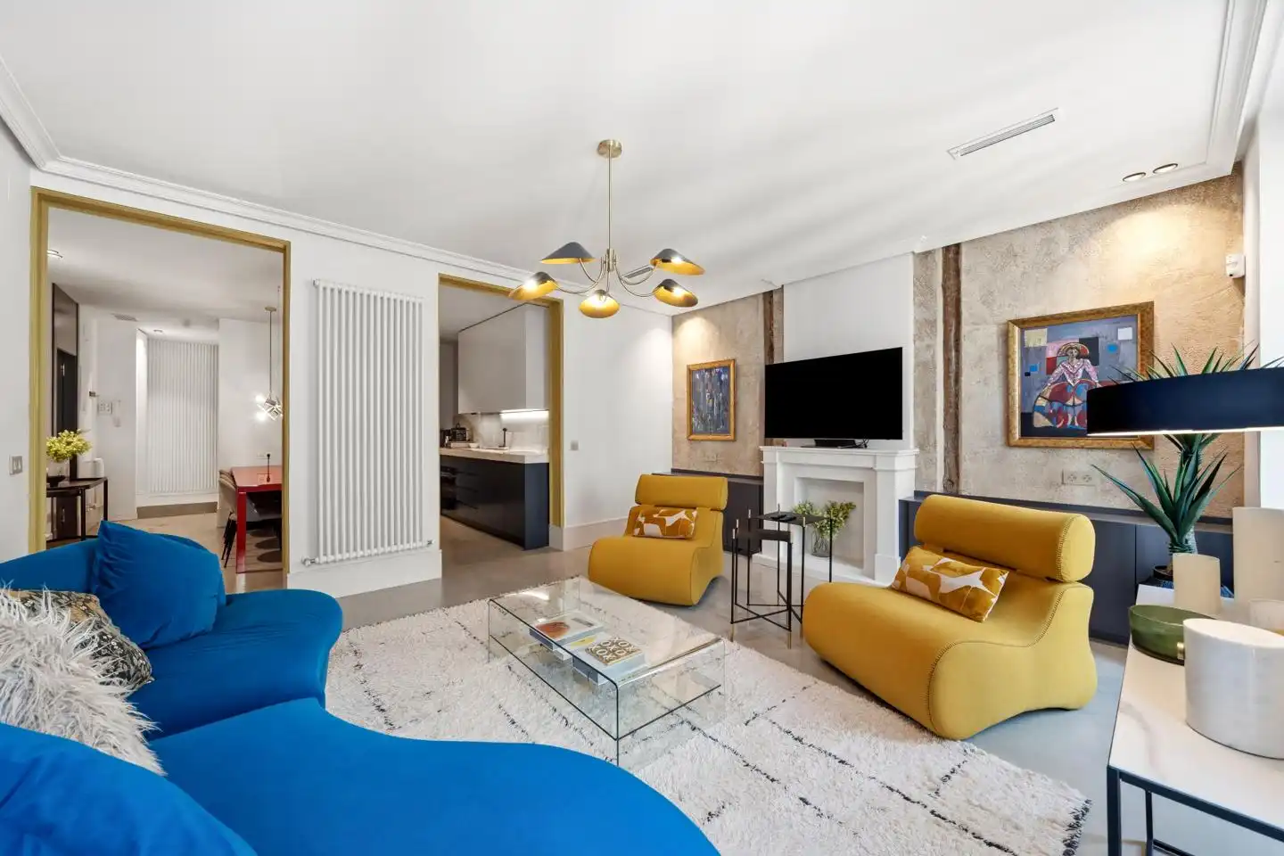 Wohnzimmer von Wohnung zur Miete in Madrid mit Klimaanlage, Heizung und Möbliert