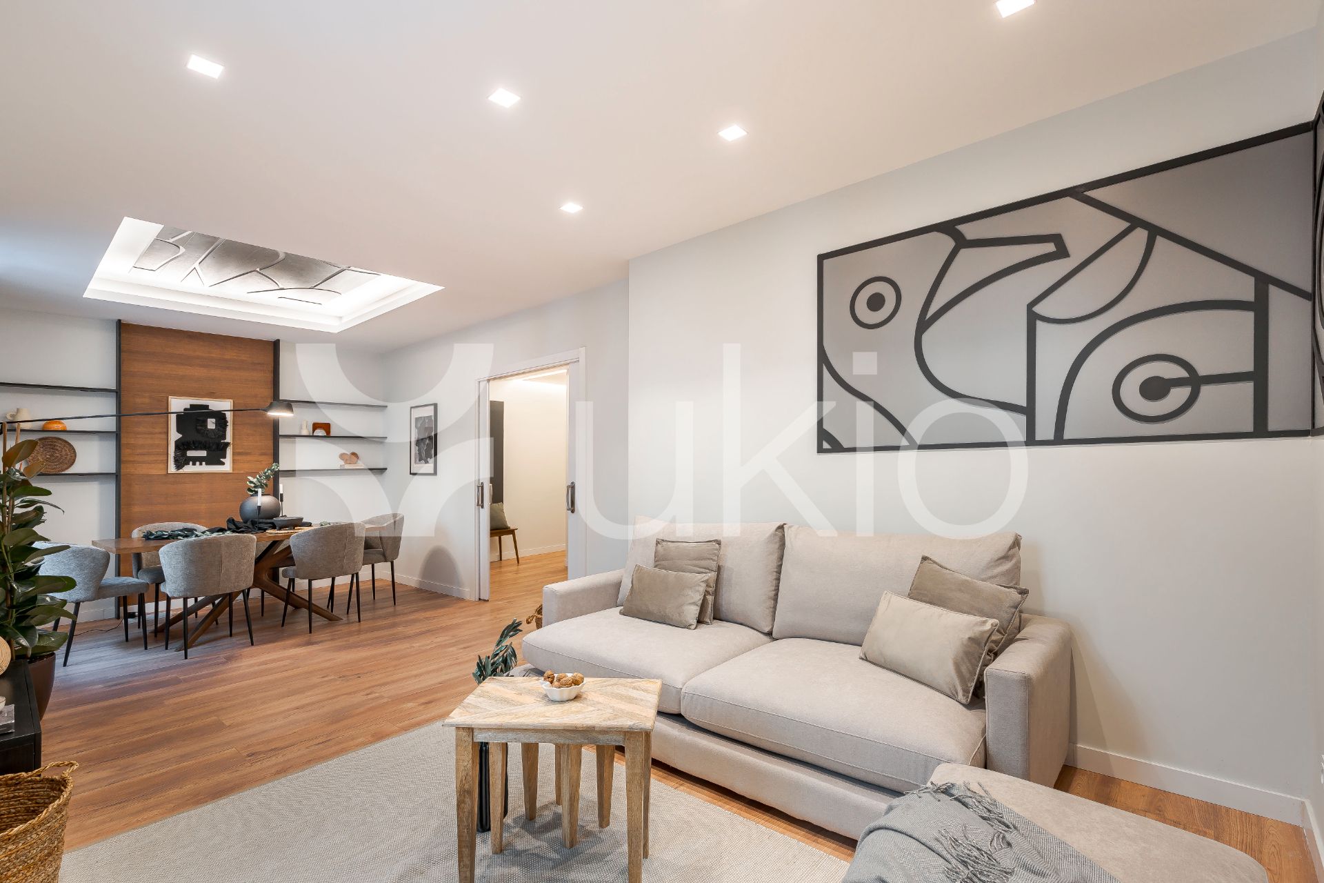 Living room of Apartment to rent in  Madrid Capital  with Air Conditioner, Heating and Furnished