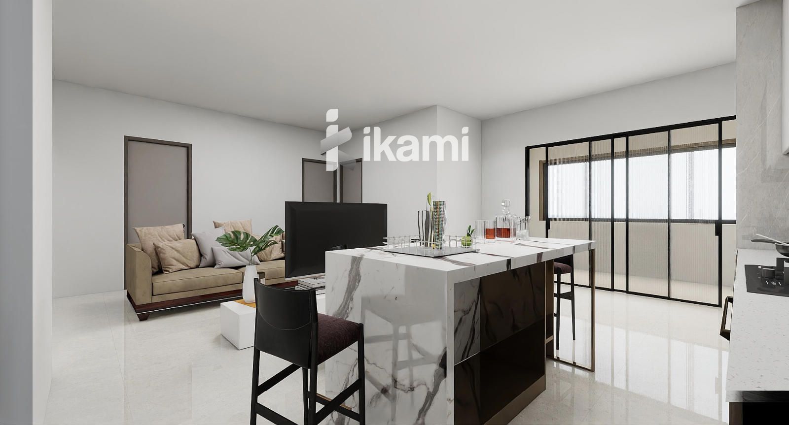 Kitchen of Flat for sale in  Madrid Capital  with Air Conditioner, Heating and Terrace