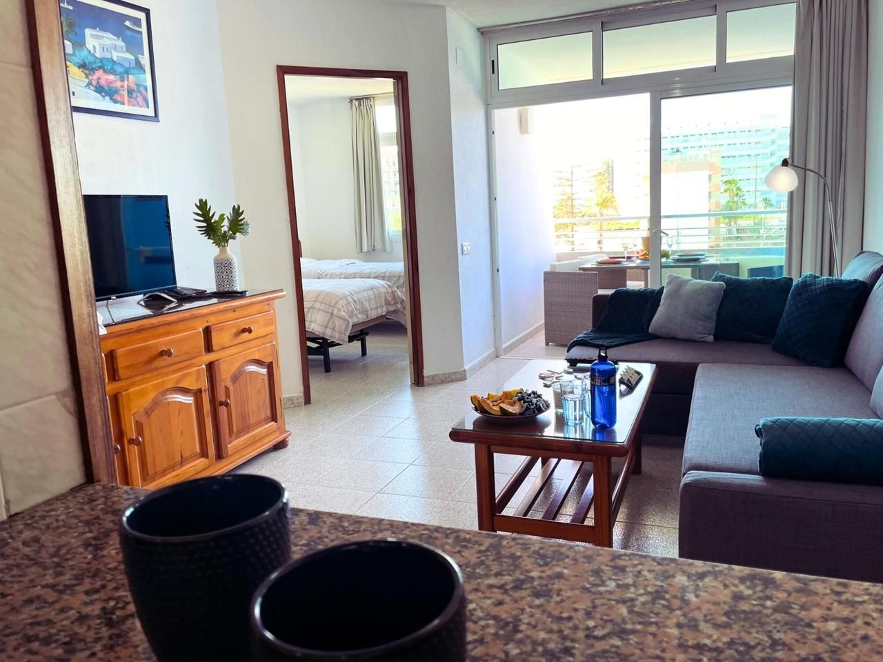 Living room of Flat to rent in San Bartolomé de Tirajana  with Furnished, Balcony and Community pool