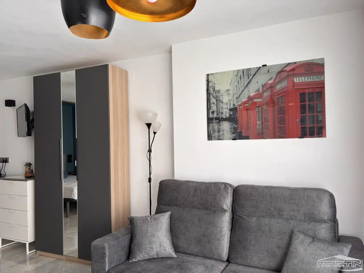Sala de estar de Estudio de alquiler en Torrox con Aire acondicionado, Trastero y Piscina