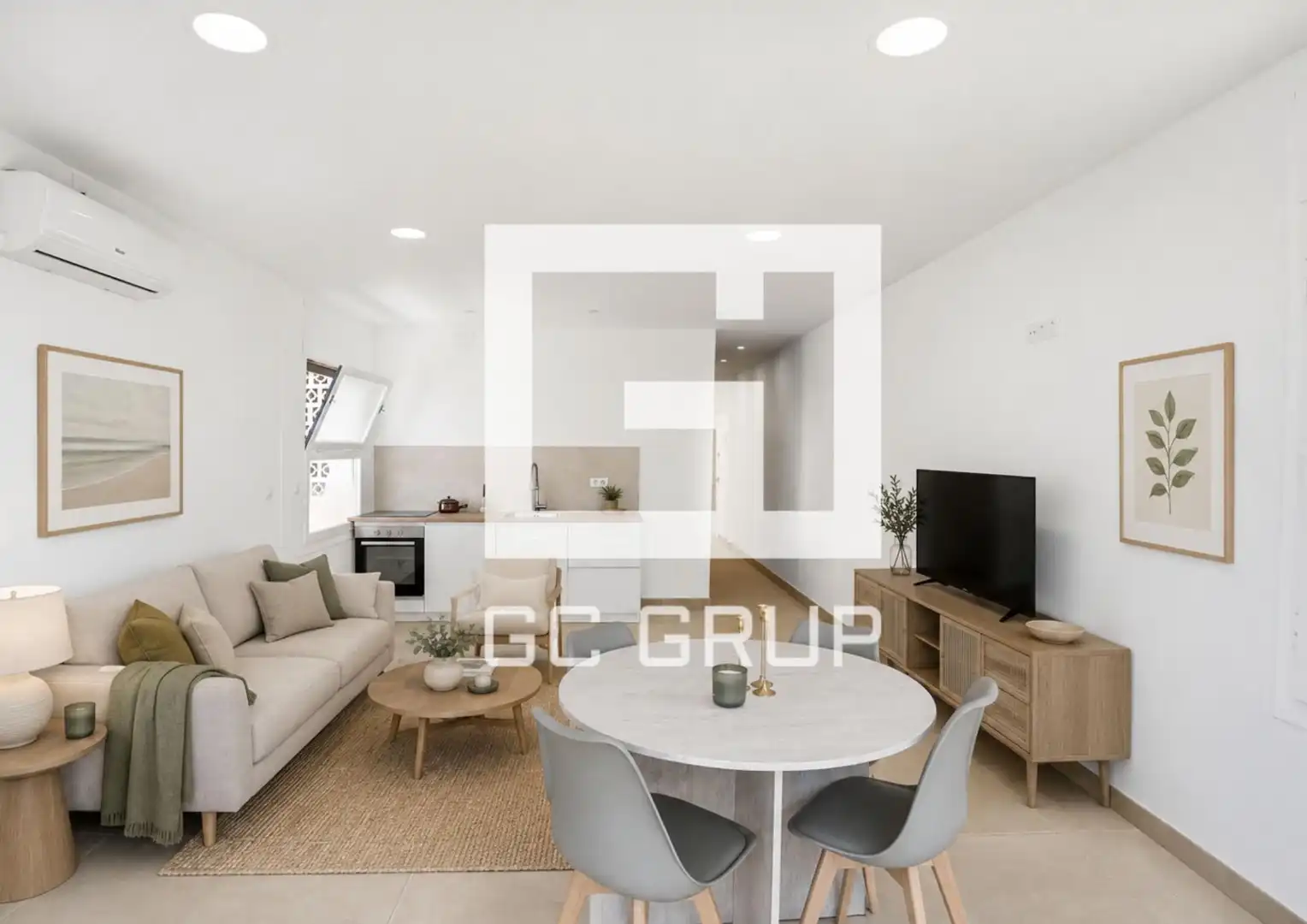Sala d'estar de Apartament en venda en Roses amb Aire condicionat i Balcó