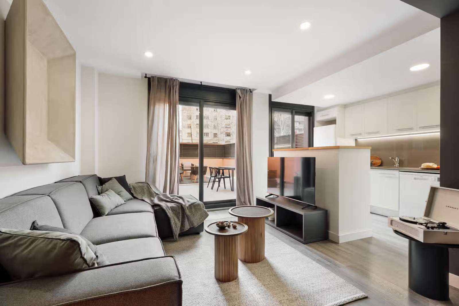Sala d'estar de Apartament per a compartir en  Barcelona Capital amb Aire condicionat i Terrassa