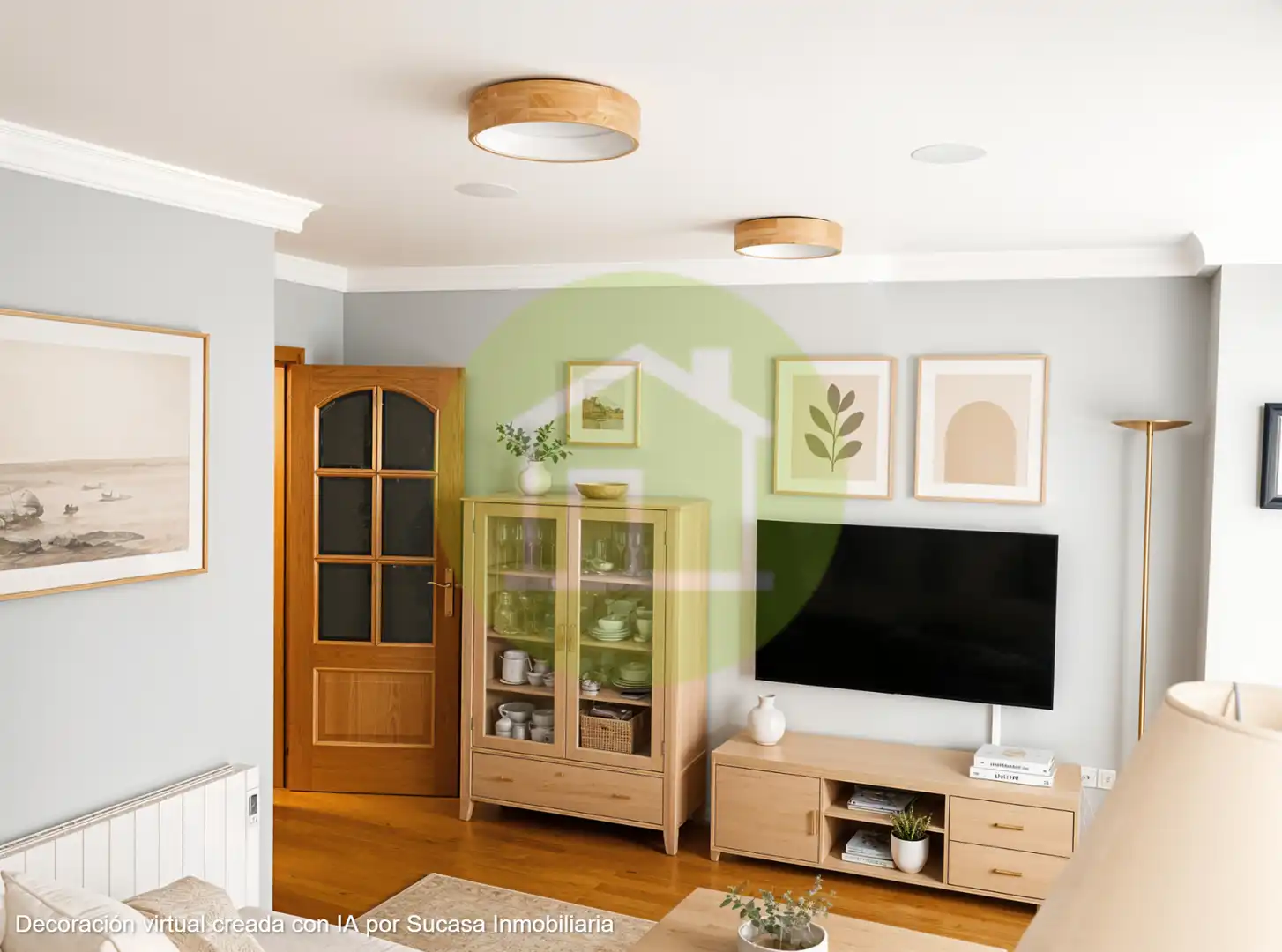 Sala d'estar de Apartament en venda en A Coruña Capital  amb Calefacció, Parquet i Traster